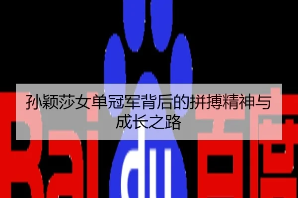 孙颖莎女单冠军背后的拼搏精神与成长之路